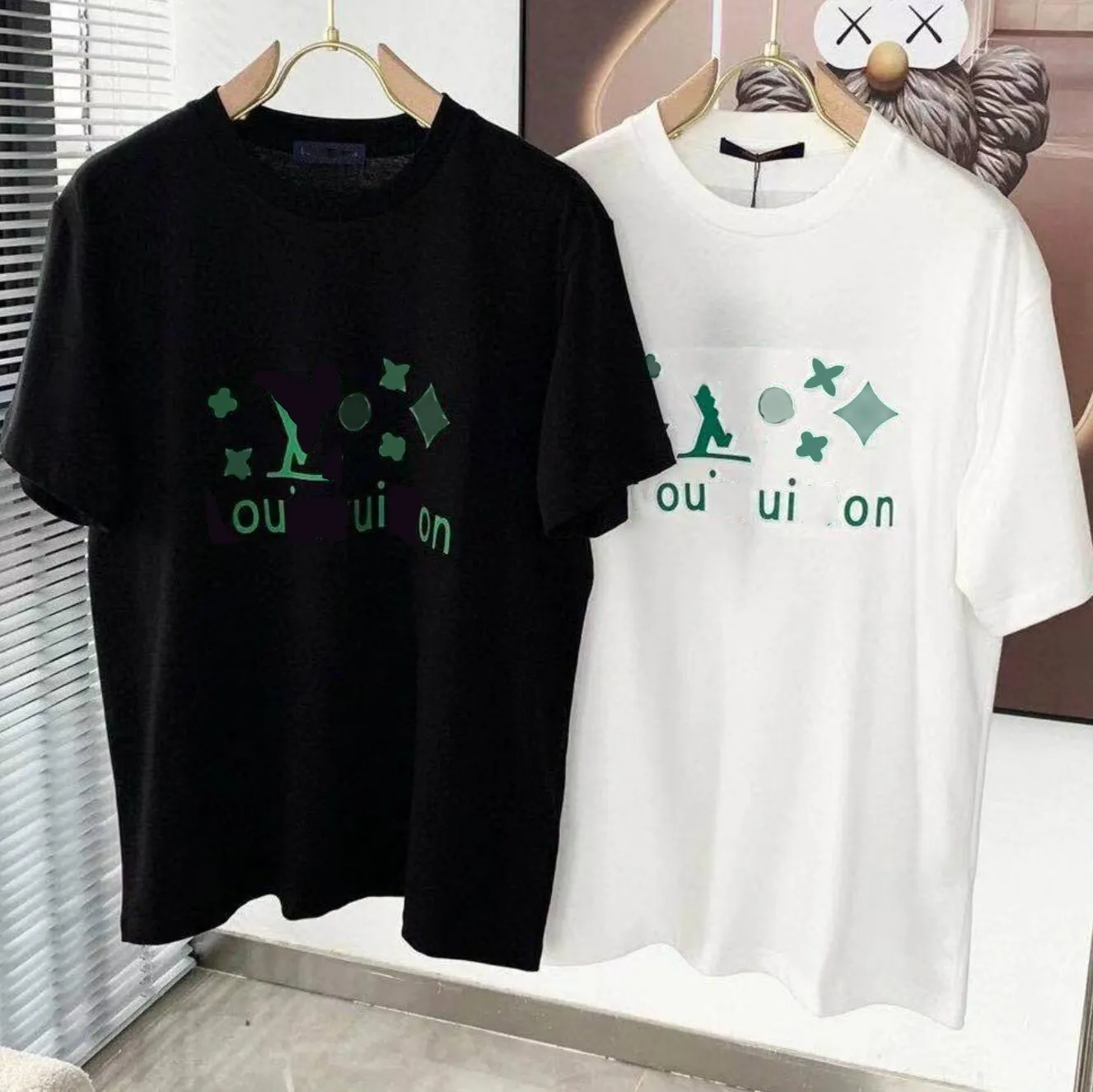Quality Cotton T-shirt Men Women Letter Printing Green Color O Neck Short-sleeved Tops Summer Loose Half-sleeve T Shirt Unisex 4XL 5XL