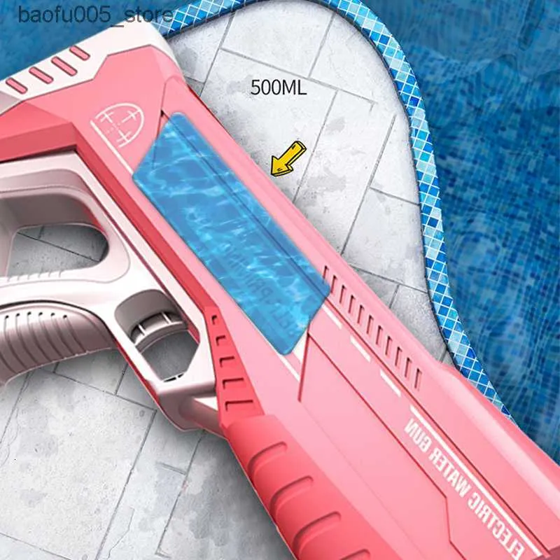 Sand Play Water Fun Toys Gun Electric Continuous Automatic Absorption Spray High Pressure Powerful Technology Outdoor To Q240308