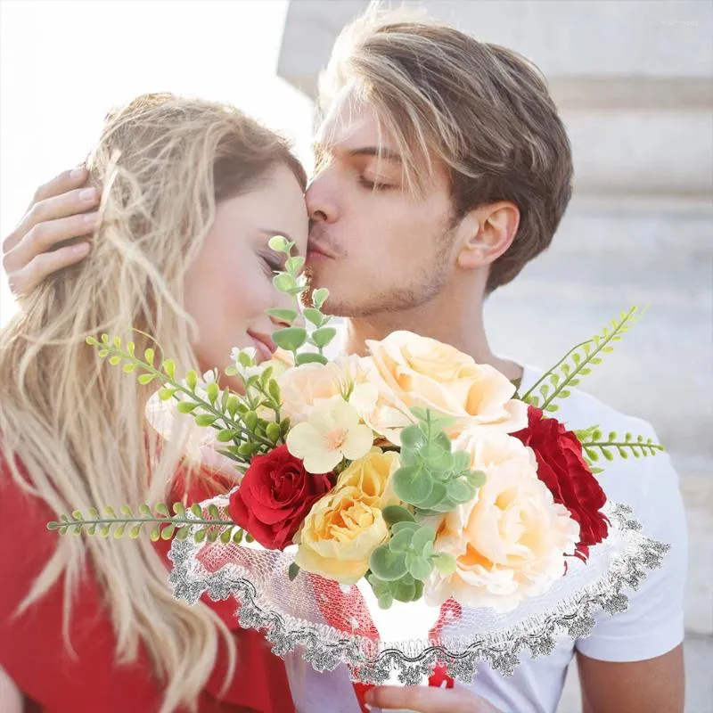 Decorative Flowers Bouquet Holder For Fresh Flower Wedding Holding Receptacle Plastic Floral Bridal Holders Supply Bride