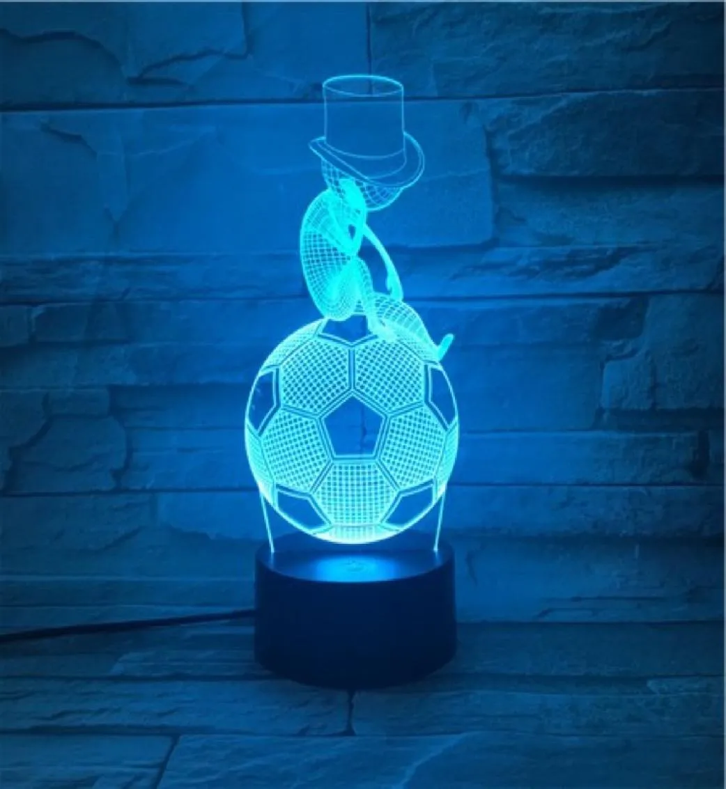 Sypialnia LED Nighlight 3D Night Light Smart Telefone Football Lampa stołowa 16 kolorowe zdalne dekoracje fanów piłki nożnej prezent urodzinowy 5688760