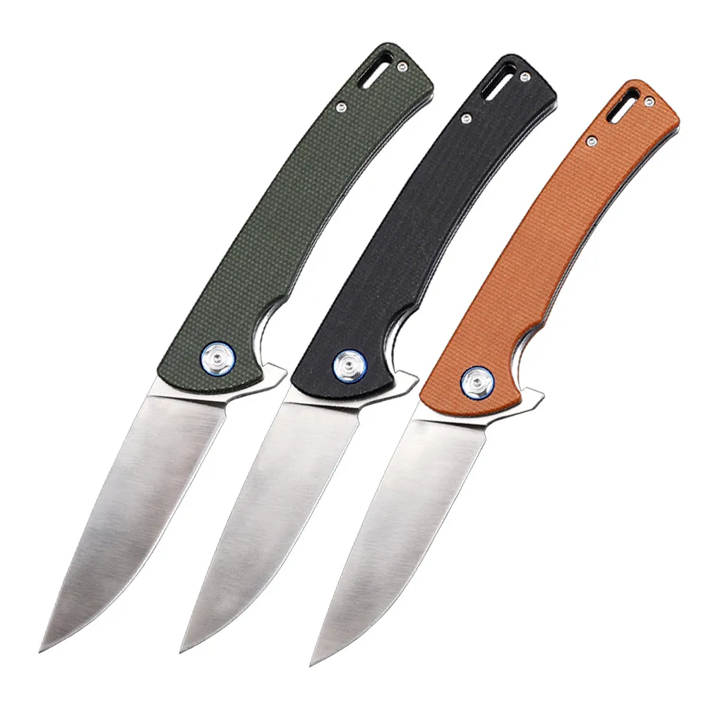 Högkvalitativ taktisk fällkniv D2 Stålblad Micarta Handle Outdoor Camping Ball Bearing Flipper Folding Knives