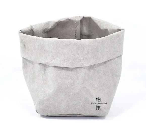 Foldable Pots Kraft Paper Flowerpot Waterproof Environmental Protection Planters storage bag Mini Garden Vegetable pouch Washable A02