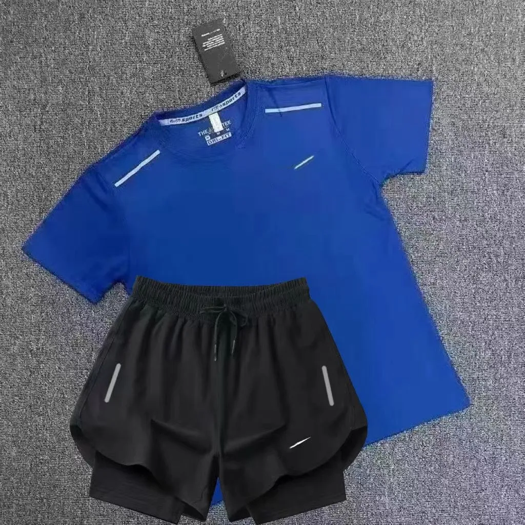 Tasarımcı Mens Trailsuits Tech Set Trailsuit gömlek şort İki parçalı setler fitness takım elbise hızlı kuru yaz kadın marka spor giyim hediye baskı futbol basketbol t-shirt