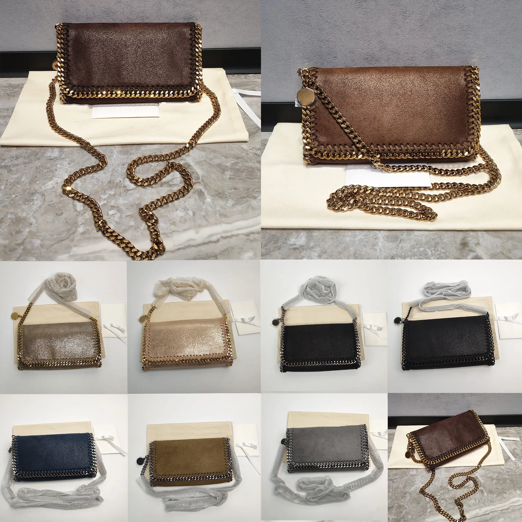 Nouveau Falabella Portefeuille Sac à bandoulière Designer Stella Sac à bandoulière Vegan Shaggy Deer Tissu Messenger Sac Femmes Luxe Chaîne Téléphone Sac Sac À Main Portefeuille