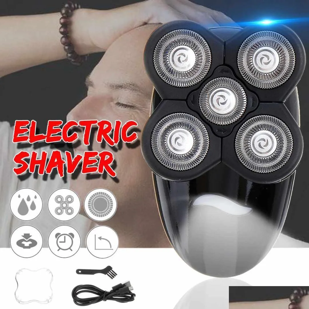 Electric Shavers Spz 4D Men Electric Shaver Rechargeable Razors Bald Head Shaving Beard Trimmer Nose Hair Cutter Usb Portable Home Tra Dh0Kz