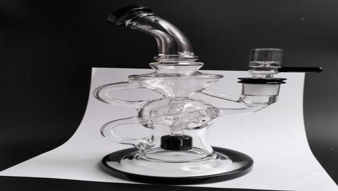 2016 novo design bongs de vidro FTK Toro Fab ovo klein reciclador de vidro fumar tubos de água plataformas de petróleo dab rigs 144mm articulação feminina grossa 2256167