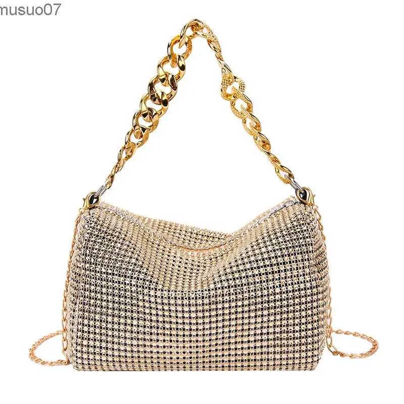 Sacs de messager Sac de soirée à paillettes de mode femmes élégantes tendance luxe brillant sac à main dîner fête de mariage sac à main épaule sous les bras BagL2403