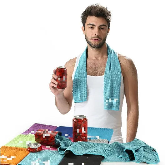 New Trendy Brand Sports Towel Lengthened Iced Towel Fitness Cold Feeling Sports Hood Quick-Drying Customizable Logo