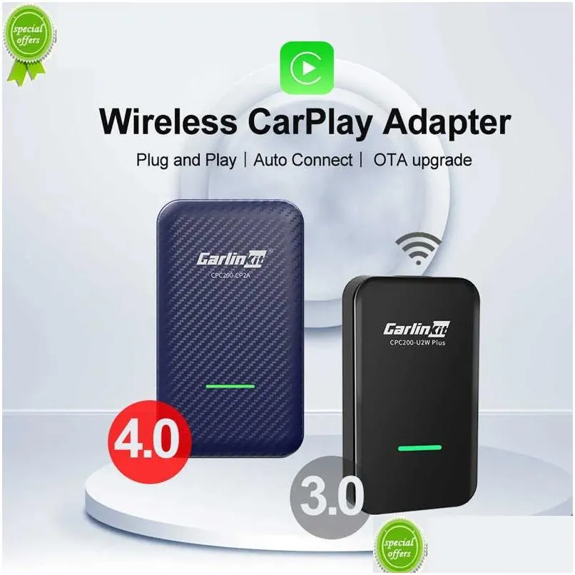 Pudełko tkanki samochodowej NOWOŚĆ CARLINKIT 4.0 bezprzewodowy adapter z Androidem 3.0 2 w 1 dla Appreaddandroid Carplay Ai Box USB Dongle VW Benz Kia Drop de dhuct