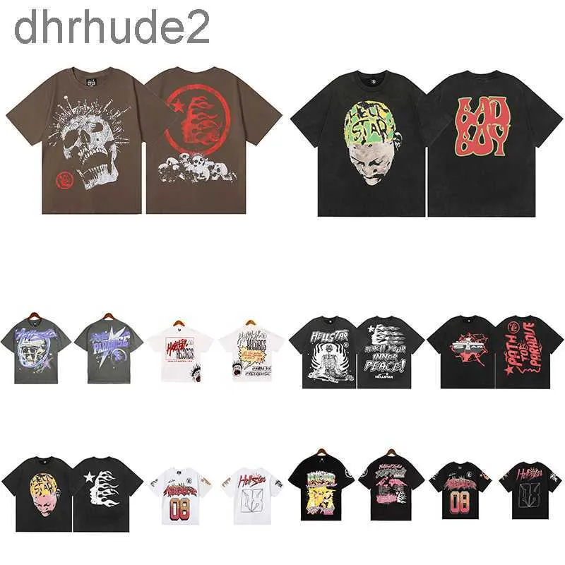 T-shirt Hellstar T-shirts Mens e Womens Designer Manga Curta Impressão Elegante com Padrão Único Design Estilo Hip Hop T-shirts IUR0