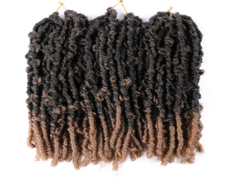 facile installazione, forte e pulito, parte superiore Butterfly Locs Capelli all'uncinetto 18 pollici Prelooped Distressed Locks Estensioni Braidin sintetiche naturali F3807193