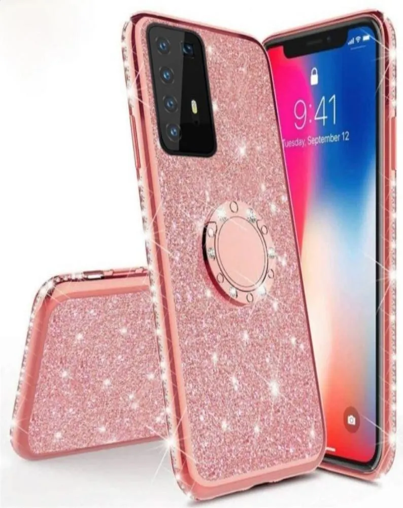 Coque scintillante en diamant 3D, étui pour Samsung Galaxy S21 Ultra S20FE S 21 20 10 9 Plus M51 A42 A51 A71 5G note 20Ultra avec anneau de téléphone 1348627