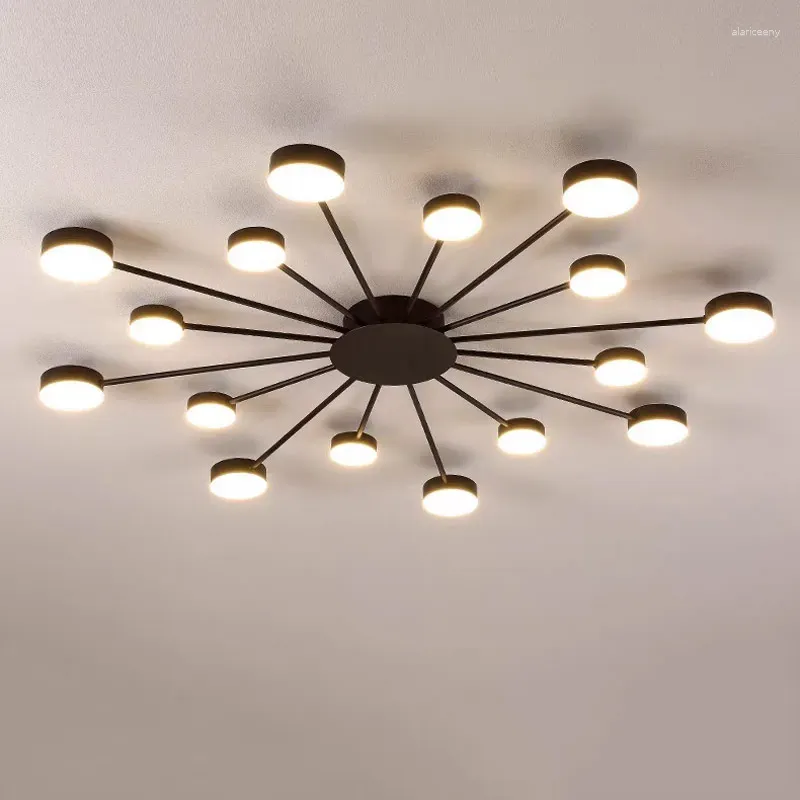 Luzes de teto Modern LED Light simples elegante para a sala de estar quarto de decoração de cozinha luminária de ouro preto preto