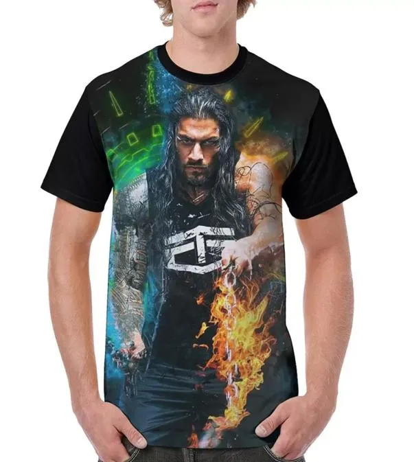 Roman Reigns Mens T Shirts Classic Design Casual Comfortable Sweatshirts Novelty Clothing Breathable Short Sleeve Polyester Street7885146