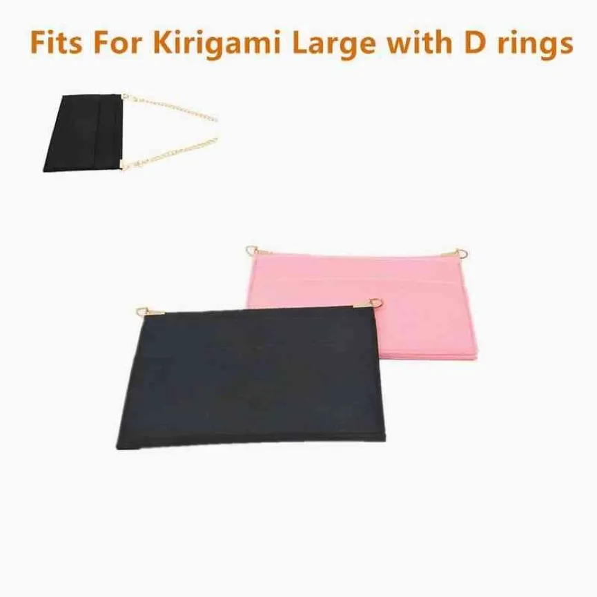 Kirigami pochette inserto con anillos en D bolso de lujo Kirigami organizador con cadena bolso cruzado para mujer bolso para mensajes 211206249t