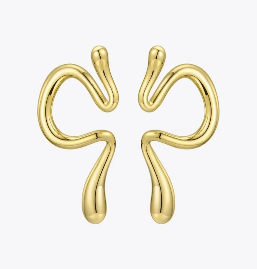 Stud ENFASHION Punk Curve Ear Cuff Clip On Earrings For Women Gold Color Line Earings Without Piercing Jewelry Oorbellen E191078 22926420