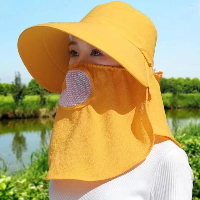 Berretti Protezione solare traspirante e cappello ombreggiante con maschera a scialle Sport all'aria aperta da donna Proteggi il collo Viso Pescatore