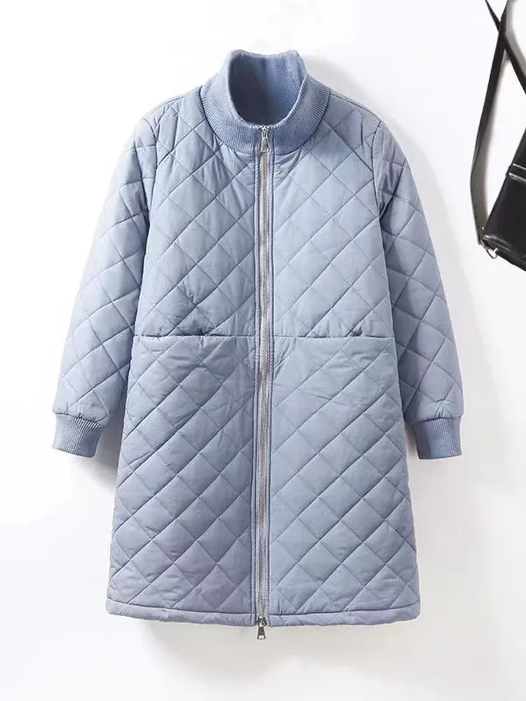 Parkas Women Winter Coat 2023 New Female Thick Warm Solid Long Quilted Jackets Stand Collar Windproof Parkas Ladies Cotton Overcoat