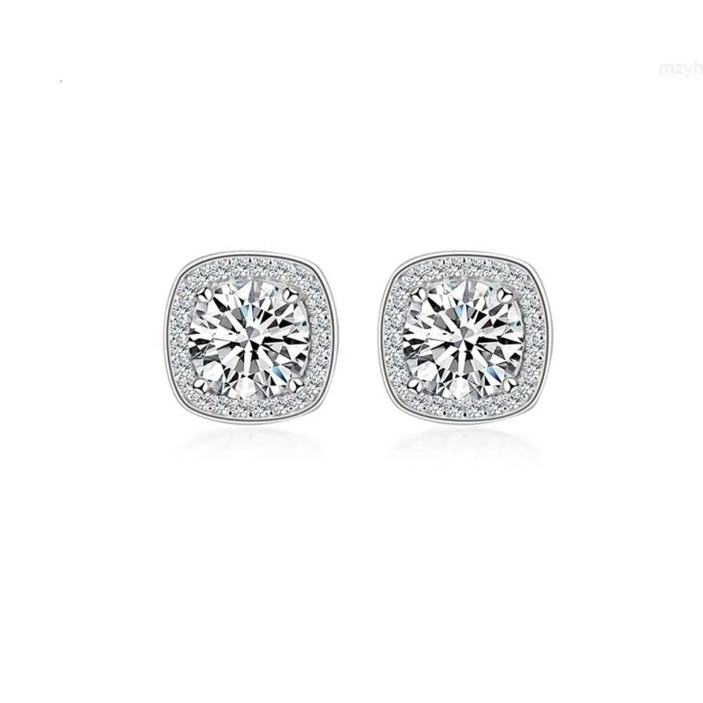 Sense Of Advance Dainty Pt 950 925 Sterling Silver VVS Mosan Moissanite 1Ct Diamonds Earrings Stud Smycken