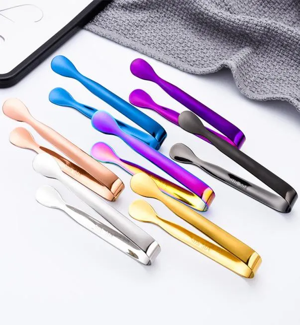 Multicolore Sugar Tongs köksverktyg förtjockar Hållbart rostfritt stål Mini som serverar aptitretare Ice Tong Tea Party Coffee Bar Smooth8871707