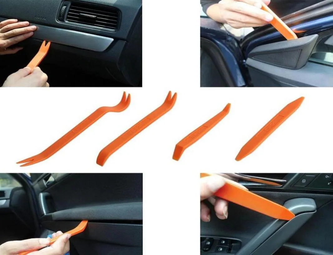 4 stks/set DIY Draagbare Voertuig Auto Auto Deur Clip Panel o/dvr gps Refit Trim Removal Tools Set Kit Pry Inbouwen Repareren Tool1615067