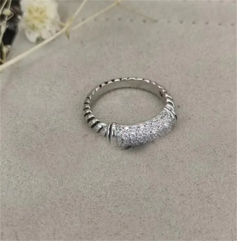 Twisted Jewlery Designer Kaplamalı Altın Yüzük Kadınlar Moda Tasarımcı Halkaları Lüks Dy Bague Sevgililer Anneler Günü Alyans Romantik ZH144 E4