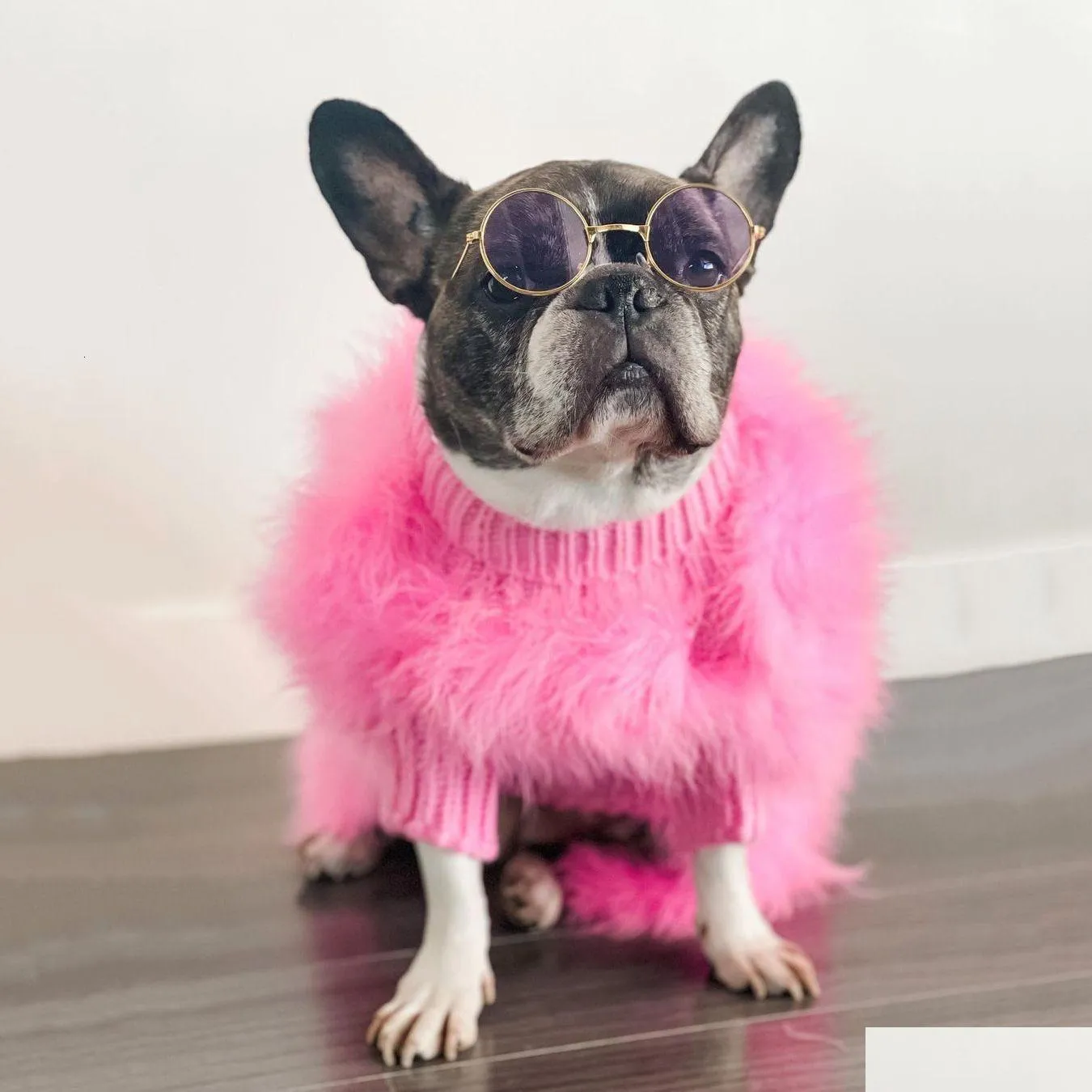 Abbigliamento per cani Colorf Abbigliamento per cuccioli Designer Piccolo gatto Maglione di lusso Cappotto di pelliccia di barboncino Schnauzer Yorkie 230301 Consegna di goccia Dhfm7
