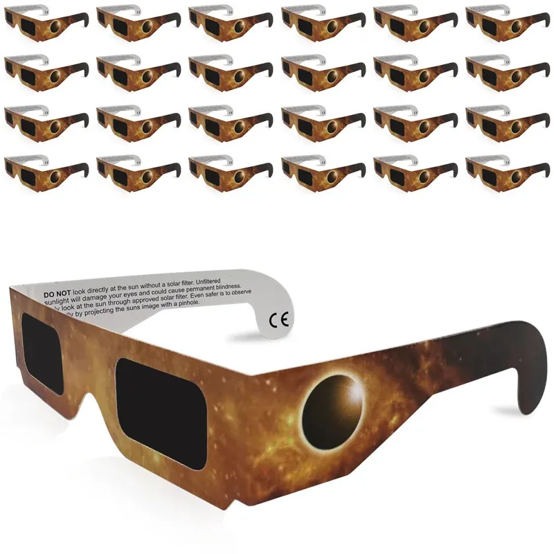 25 x óculos para eclipse solar - sombra de segurança com certificação CE para visualização direta do sol 240307