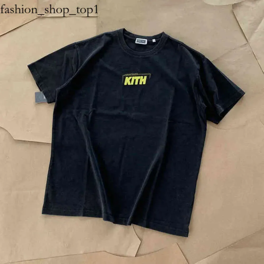 T Shirt Men Kith Women Retro Name Kith T Shirt Cotton Black T-shirt Short Sleeve Tops 364