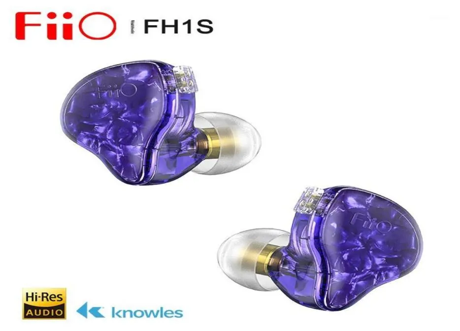 Гарнитуры FiiO FH1s HiRes 1BA1DDKnowles 33518136 мм Динамические наушники-вкладыши IEM со съемным кабелем 2pin078 мм для музыки16810695