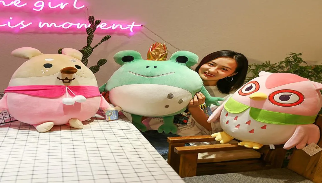Kreative Geschenke 50 cm Frog Owl Kaninchenpuppen Plüschspielzeug süßes Tier ausgestopft Spielzeug Drop Weihnachten Neujahrsfeiertag Kinder Geschenke HO5126329