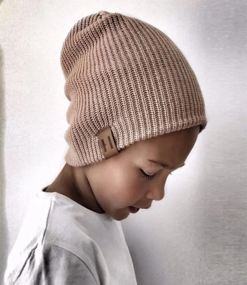 Enfants fille garçon hiver chapeau bébé doux chaud bonnet casquette Crochet élasticité tricot chapeaux enfants décontracté oreille plus chaud Cap5839440