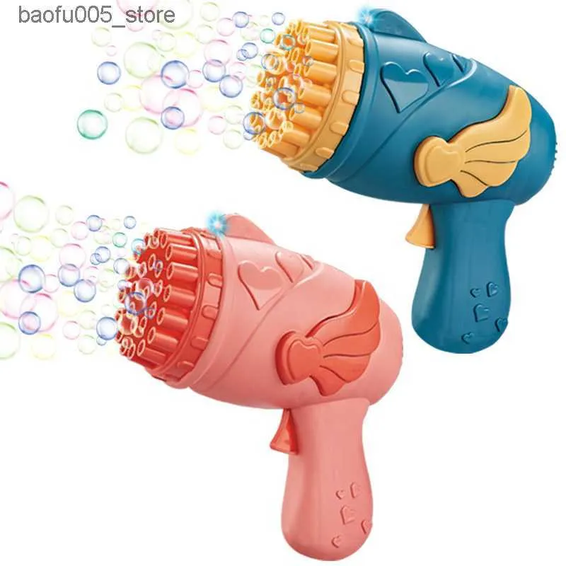 Nyhetsspel 26 hål bubbla maskin med lösning barn sommar så raket lansering vatten pistol för fest bröllop utomhus leksaker 221007 Q240307