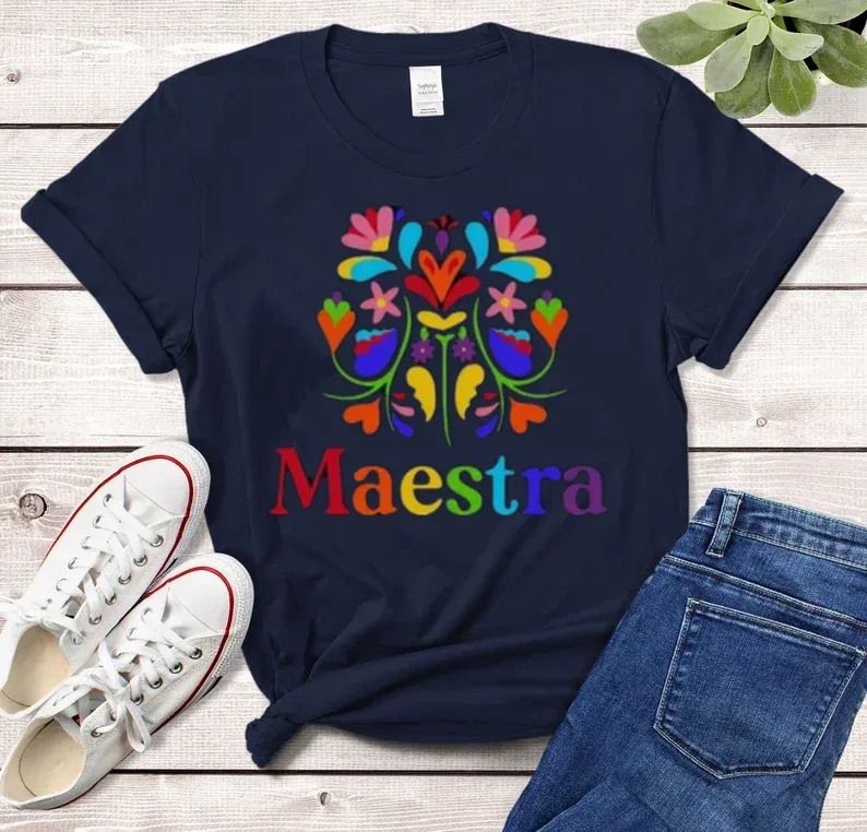 T-Shirts Maestra Professeur Bilingue Maestra Cadeau Manches Courtes Top T-Shirts O Cou Streetwear Mode 100% Coton goth Harajuku Livraison Directe