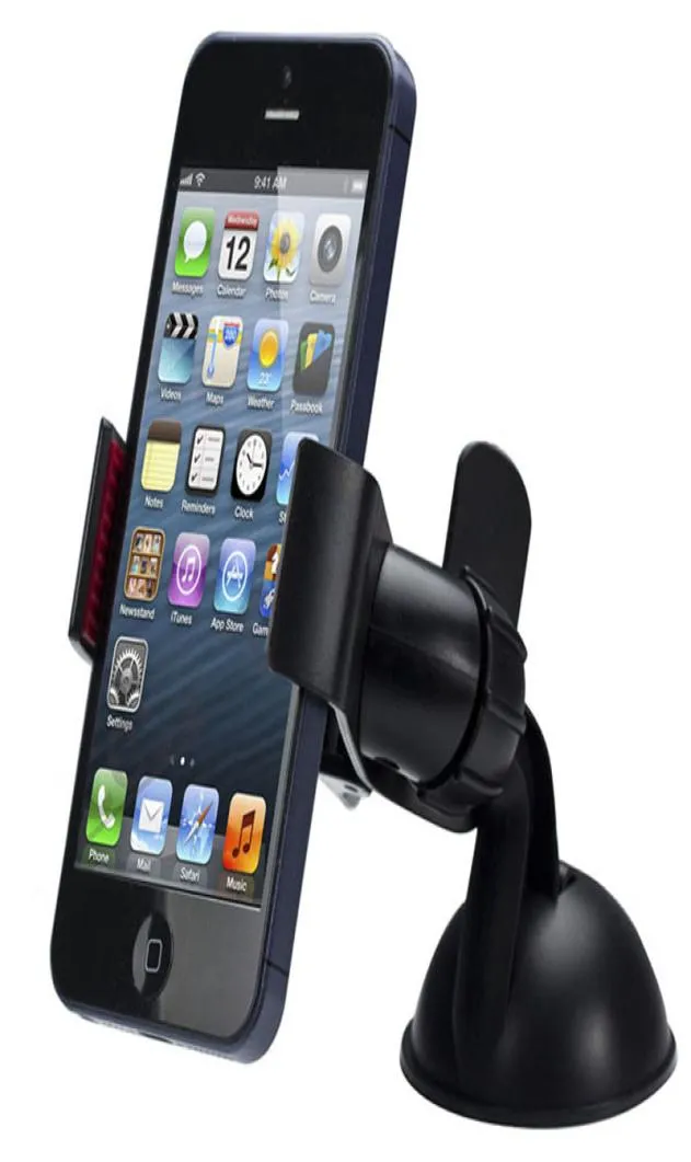 Universal Car Dash Phone Holder Auto Windshield Mount Bracket för MP3 GPS iPhone 14 13 5S 6S SE 7 8 Samsung med detaljhandelspaket6822536