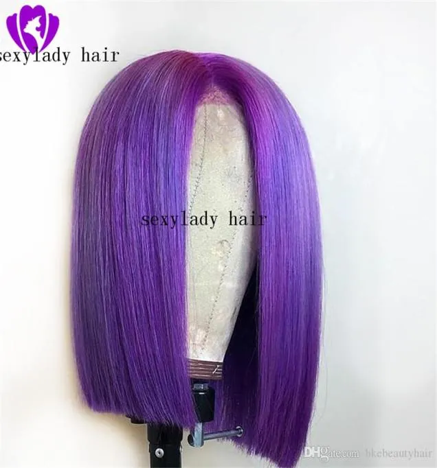 selling simualation human hair purpleblondered short bob synthetic lace front wig heavy density natural hairline for white wo3361465