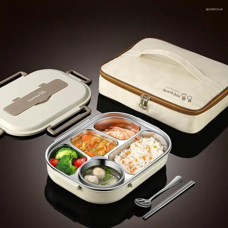 Dinnerware Lunch Box 304 Stainless Steel Insulated Lunchbox Office Worker Students Sealed Portable Bento Microwave Heating Container