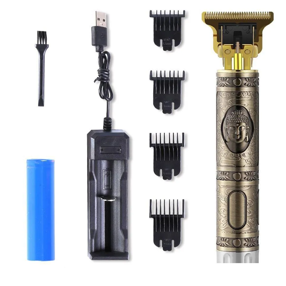 Tondeuses Tondeuses Tondeuse à cheveux électrique professionnelle Vintage T9 0mm Clipper Barber Barbe Coupe Hine pour homme Drop Livraison Santé B Dhzew