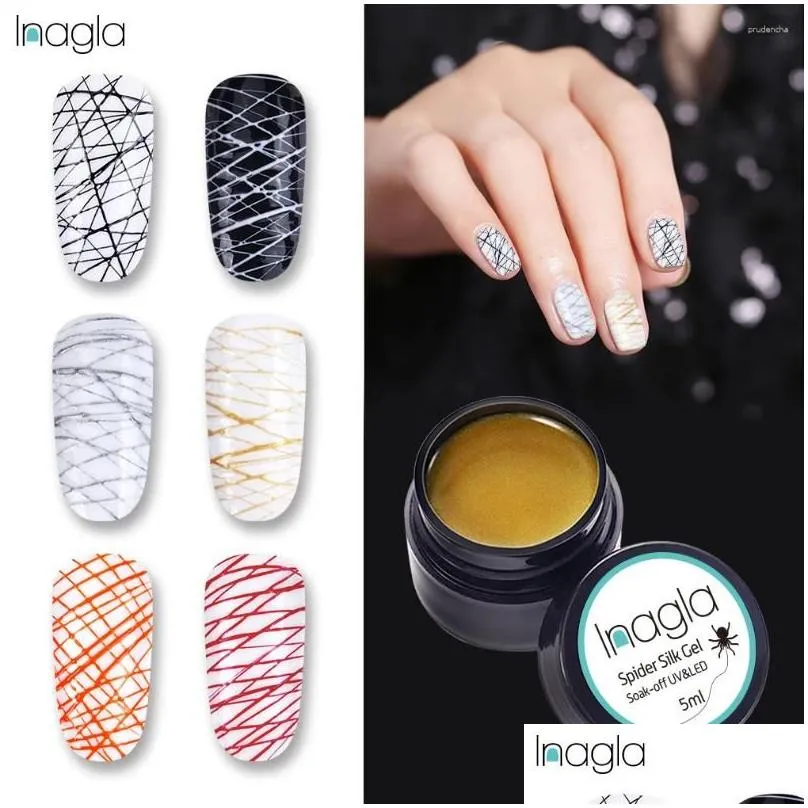 Nail Gel Inagla Spider Wire Ding Lacquer Painting Varnish Pling Silk Creative Potherapy Art Polish Drop Delivery Dhqme