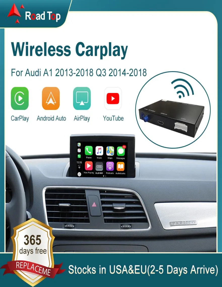 Wireless Apple CarPlay Android Auto Interface voor A1 2013-2018 Q3 2014-2018 met Mirror Link AirPlay Car Play Functions6874453