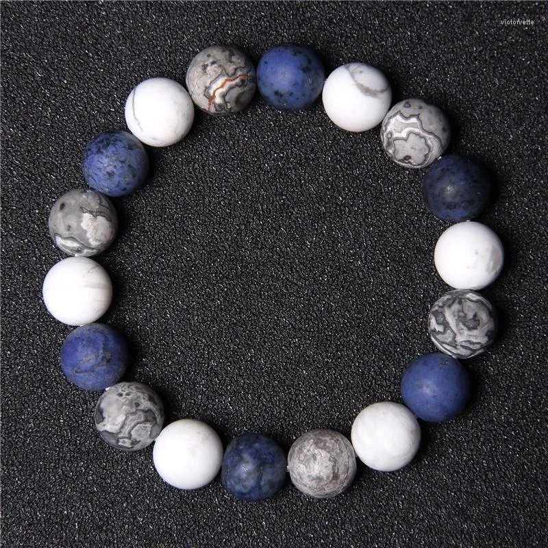 Bracelet de perles mates pour hommes et femmes, fil de 10mm, tendance, fait à la main, rond porte-bonheur, pierre naturelle, bijoux minéraux, cadeaux, vente en gros