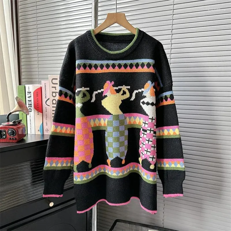 Suéteres de mujer Jersey suéter para mujer Otoño e Invierno suéteres de punto de dibujos animados holgados Jersey superior Vintage
