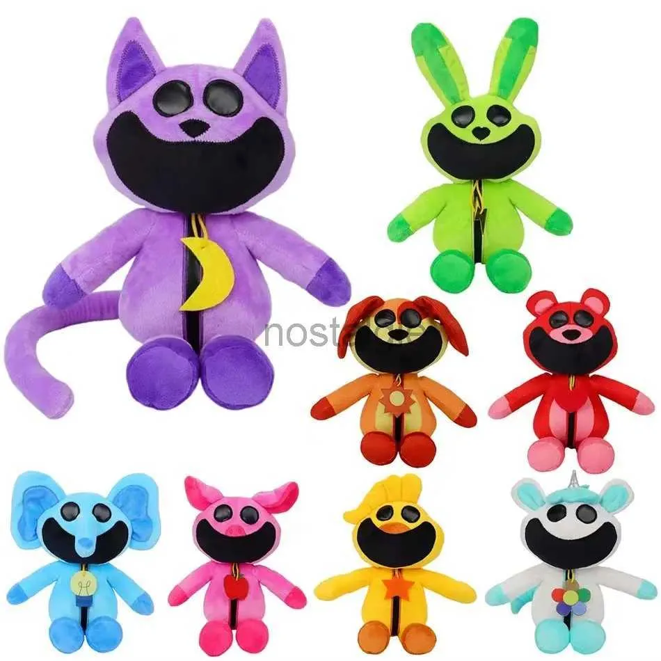 Pchane zwierzęta 30 cm Plush Smiging Strody Cat Nap Catnap Accion Doll Soft Toy Peluches Pillow Pirel Prezent Kids 240307