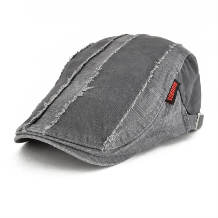 sboy hats voboom grey dotten cotton flatキャップメンズゴルフキャップレトロベイカーボーイハット男性ギャツビードライバーキャブベレットボイナ1213v