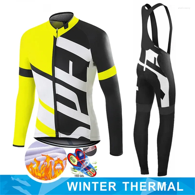 Racing Sets 2024 Radfahren Kleidung Tricuta Professionelle Hemd Jersey Winter Thermal herren Hosen 19D Gel Fahrrad Trikots Kleidung Uniform Set