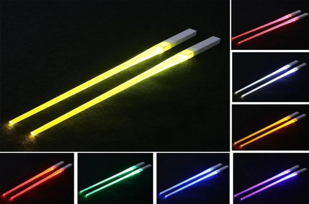 Lightsaber Chopsticks Reusable Light Up Chopstick Kitchen Party Tableware Creative Durable Glowing Gifts9226864