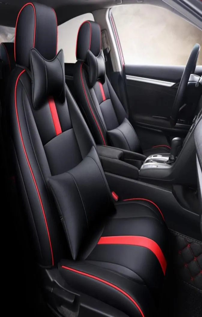 Custom Car Special Seat Covers For Honda Select Civic high quality PU leather Fashion Full Set Waterproof Leatherette Auto Accesso9398630