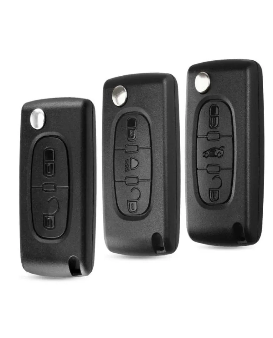 Remote key Case for Peugeot 207 307 308 407 607 807 For Citroen C2 C3 C4 C5 C6 Flip Folding Car Key shell 234 Buttons6570821