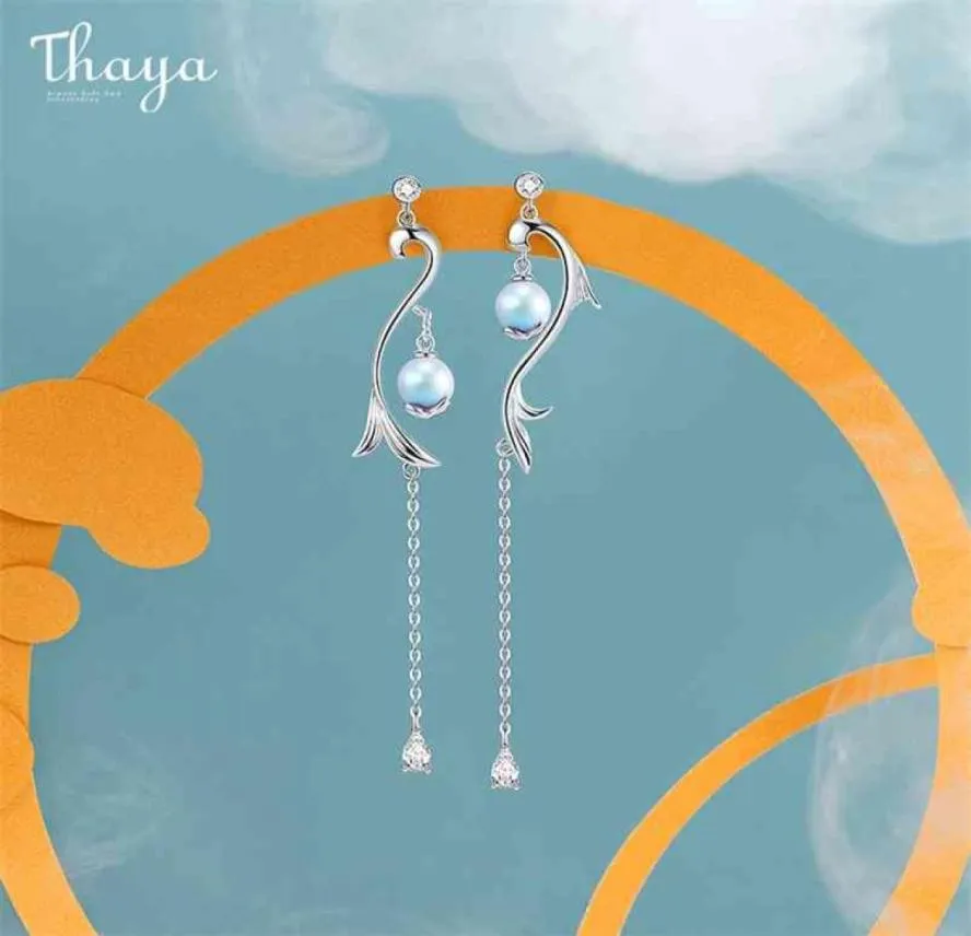 Thaya 100 S925 Sterling Silver Earrings Tassels Mermaid Drop Dangle Earring Charms for Women Eangiging Gift Fine Jewelry 2106241708263