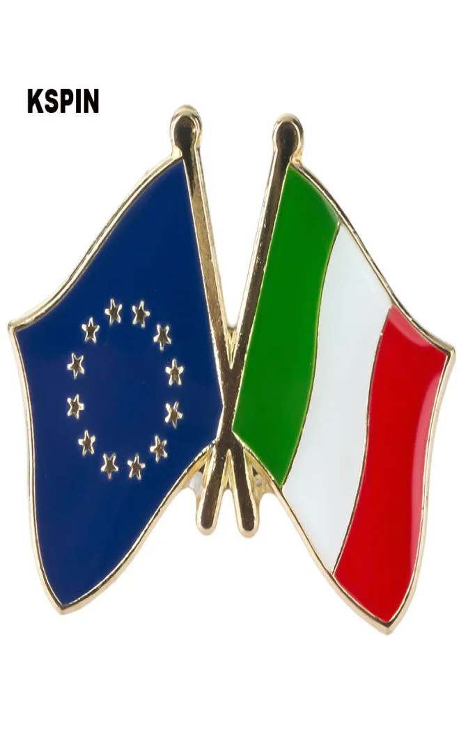 Spilla da bavero della bandiera dell'Unione Europea Italia Distintivo della bandiera Spille da bavero Distintivi Spilla XY007353223362